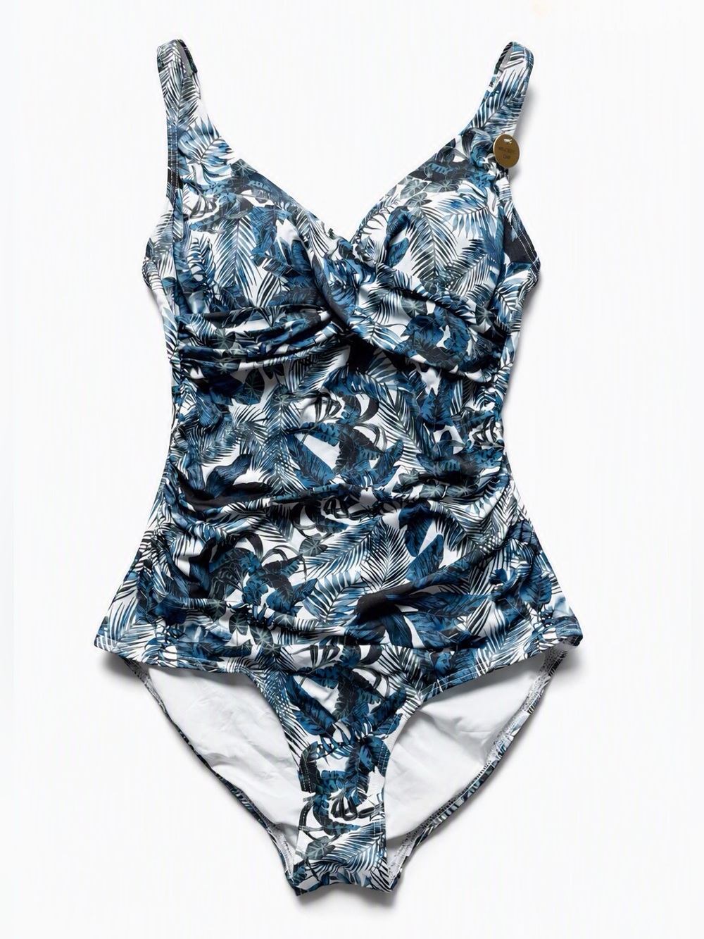 NWT Nip tuck Navy Palm-Print One-Piece Swimsuit Size 6
